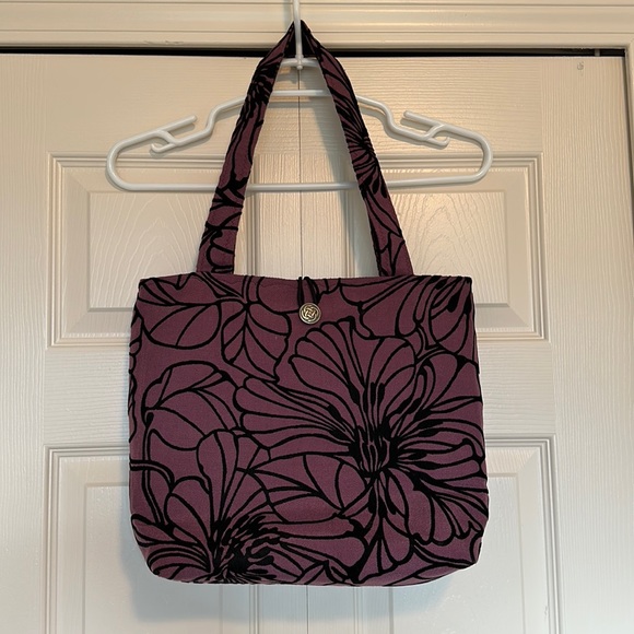 Purple and Black Tote Purse - Picture 1 of 3